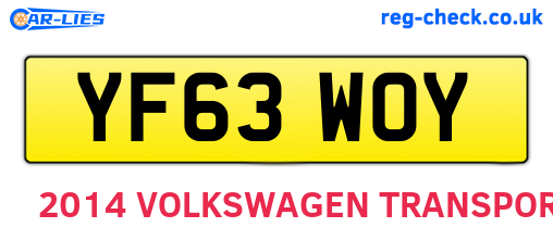 YF63WOY are the vehicle registration plates.
