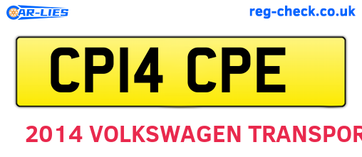 CP14CPE are the vehicle registration plates.