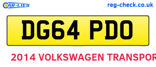 DG64PDO are the vehicle registration plates.