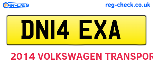 DN14EXA are the vehicle registration plates.