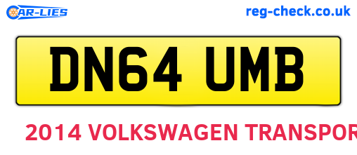 DN64UMB are the vehicle registration plates.