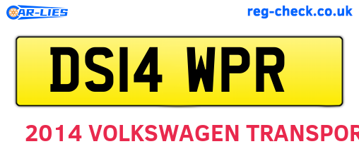 DS14WPR are the vehicle registration plates.