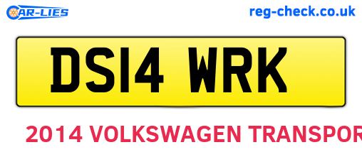 DS14WRK are the vehicle registration plates.