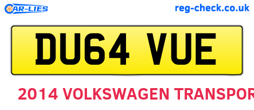 DU64VUE are the vehicle registration plates.