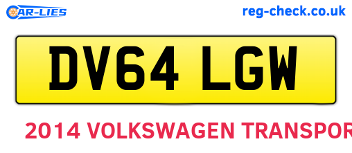 DV64LGW are the vehicle registration plates.