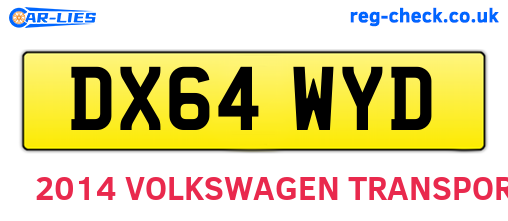 DX64WYD are the vehicle registration plates.