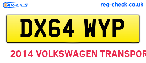 DX64WYP are the vehicle registration plates.