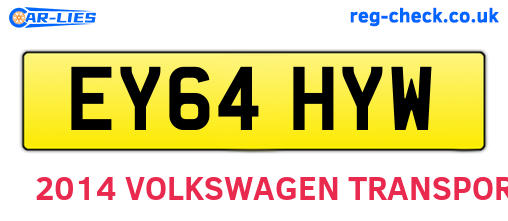 EY64HYW are the vehicle registration plates.