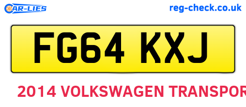 FG64KXJ are the vehicle registration plates.