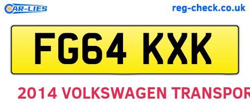FG64KXK are the vehicle registration plates.