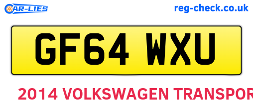 GF64WXU are the vehicle registration plates.