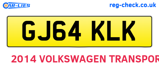 GJ64KLK are the vehicle registration plates.
