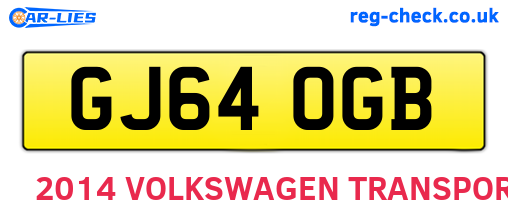 GJ64OGB are the vehicle registration plates.