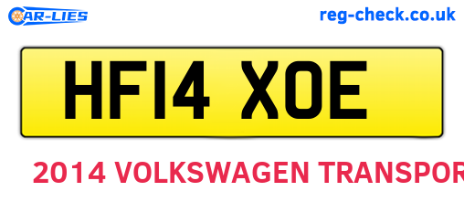 HF14XOE are the vehicle registration plates.