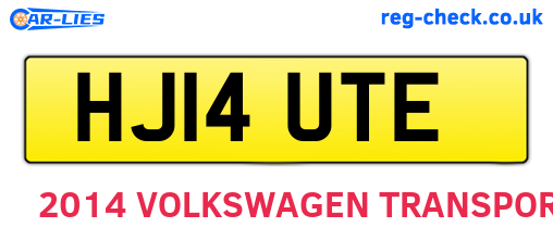 HJ14UTE are the vehicle registration plates.
