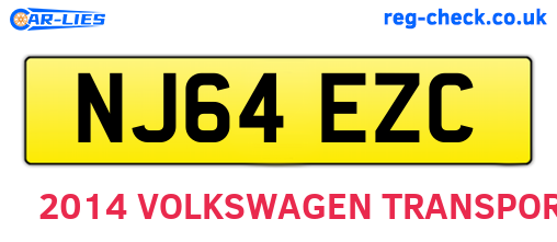 NJ64EZC are the vehicle registration plates.