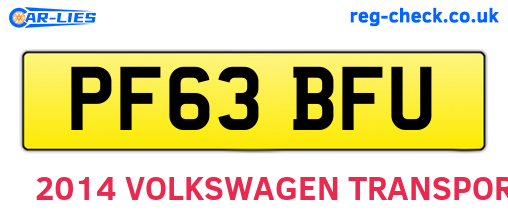 PF63BFU are the vehicle registration plates.