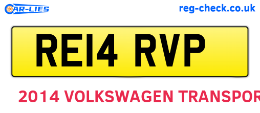 RE14RVP are the vehicle registration plates.