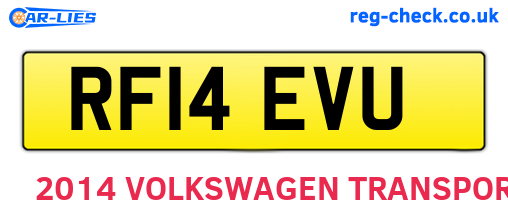 RF14EVU are the vehicle registration plates.