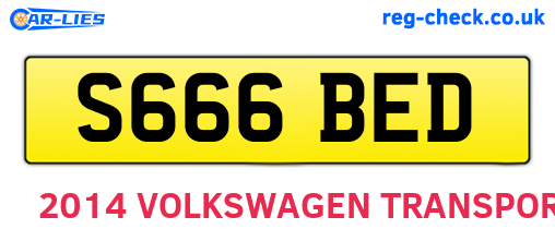 S666BED are the vehicle registration plates.