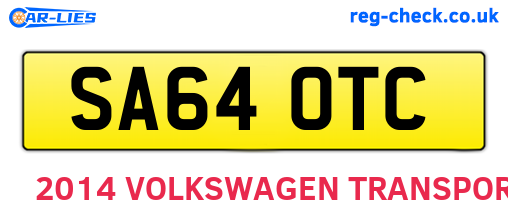 SA64OTC are the vehicle registration plates.