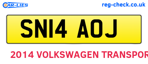 SN14AOJ are the vehicle registration plates.