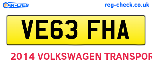 VE63FHA are the vehicle registration plates.