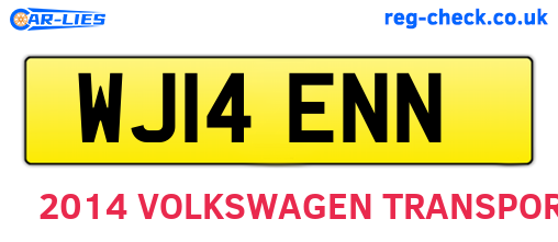 WJ14ENN are the vehicle registration plates.