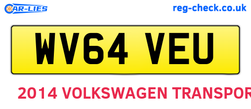 WV64VEU are the vehicle registration plates.