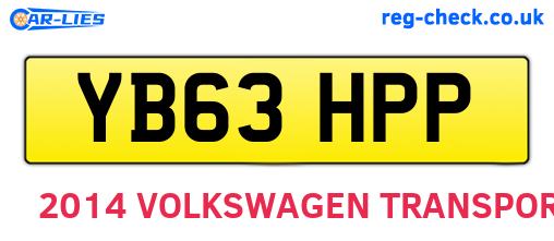 YB63HPP are the vehicle registration plates.