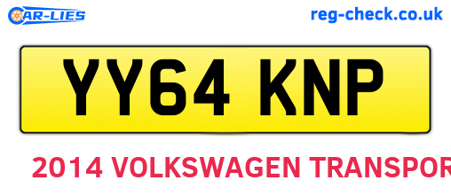 YY64KNP are the vehicle registration plates.