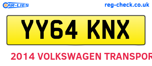 YY64KNX are the vehicle registration plates.