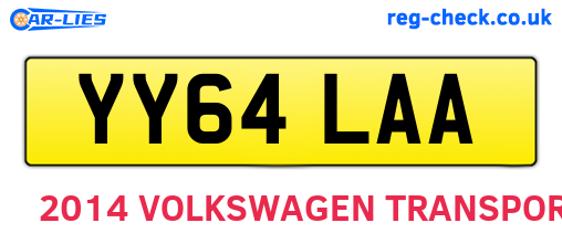 YY64LAA are the vehicle registration plates.