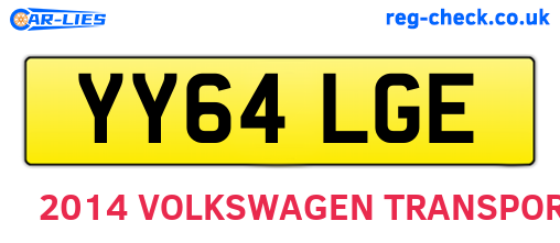 YY64LGE are the vehicle registration plates.