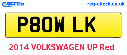 P80WLK are the vehicle registration plates.