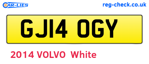 GJ14OGY are the vehicle registration plates.