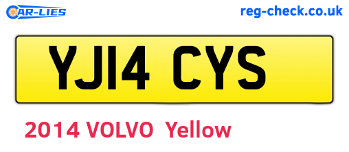 YJ14CYS are the vehicle registration plates.
