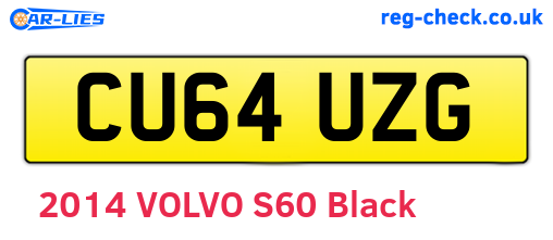 CU64UZG are the vehicle registration plates.