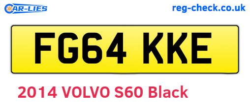FG64KKE are the vehicle registration plates.