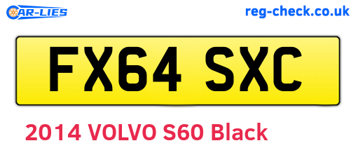FX64SXC are the vehicle registration plates.