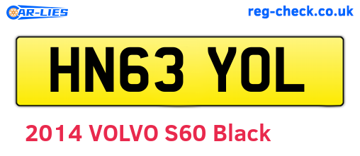HN63YOL are the vehicle registration plates.