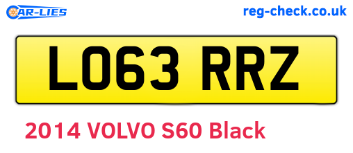 LO63RRZ are the vehicle registration plates.