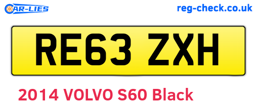 RE63ZXH are the vehicle registration plates.