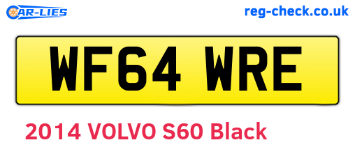 WF64WRE are the vehicle registration plates.