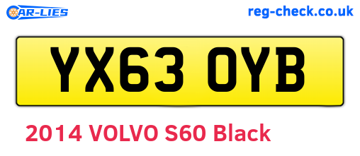 YX63OYB are the vehicle registration plates.