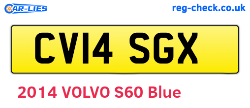 CV14SGX are the vehicle registration plates.