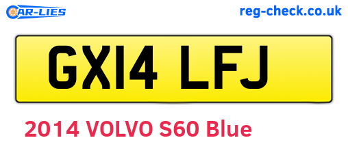 GX14LFJ are the vehicle registration plates.
