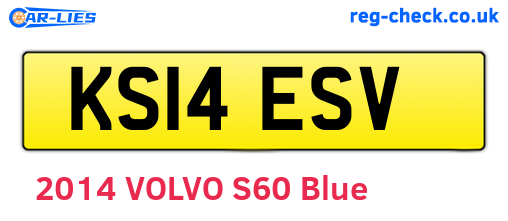 KS14ESV are the vehicle registration plates.