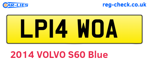 LP14WOA are the vehicle registration plates.