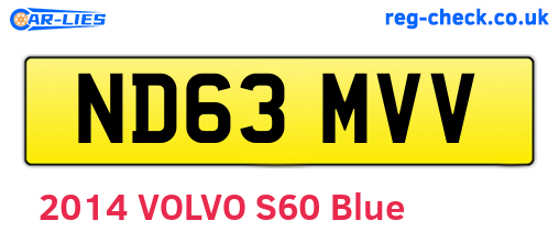 ND63MVV are the vehicle registration plates.